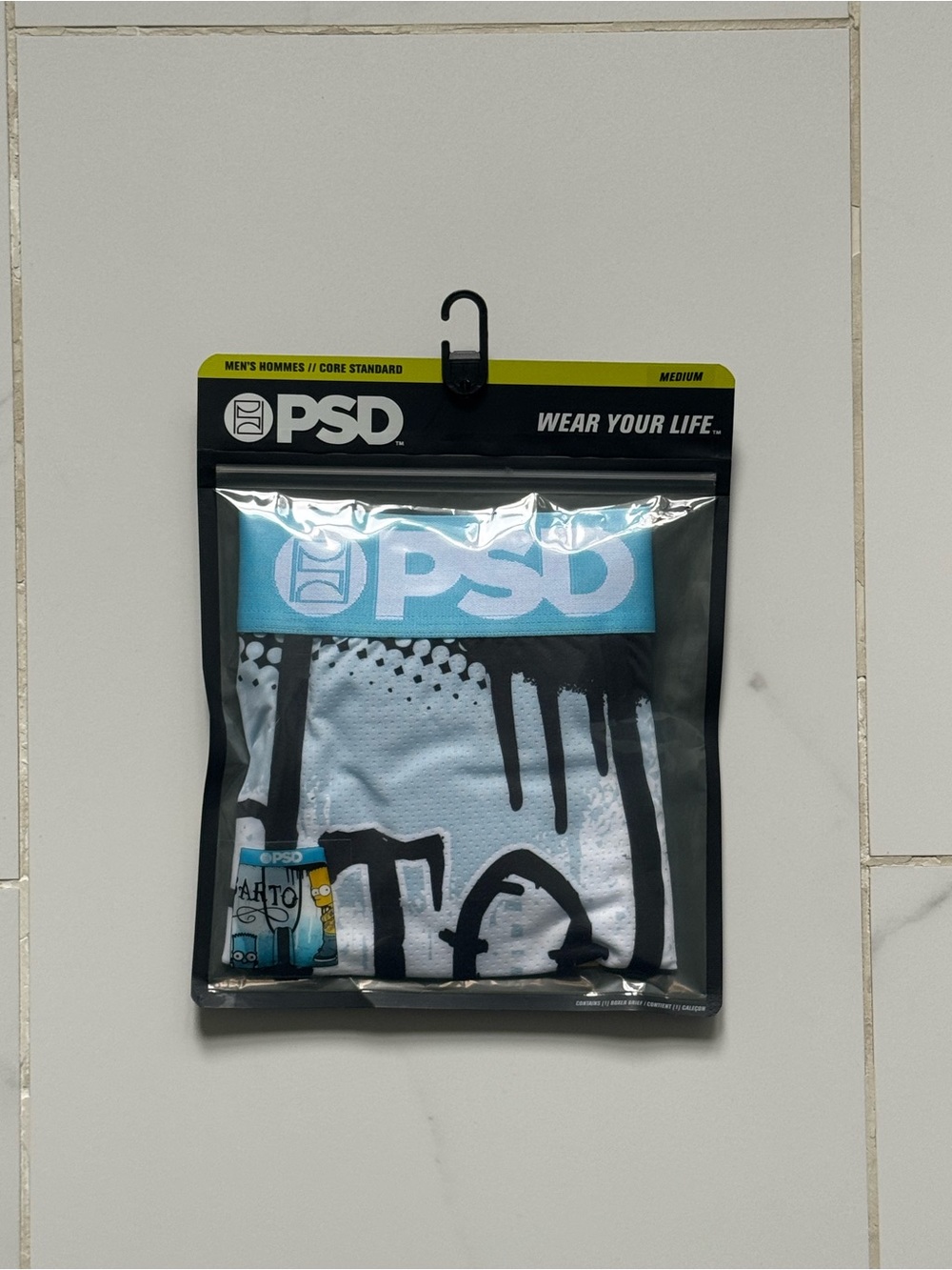 PSD Light Blue and Black Graphic Boxer Briefs